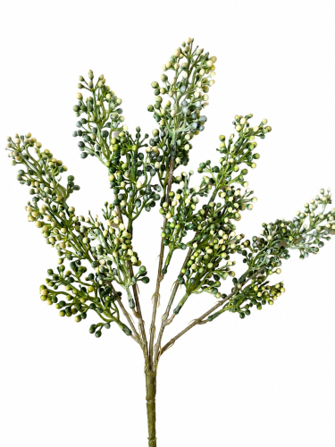 sztuczny bukiet dekoracyjny z kulkami, zielono kremowe kulki, 34cm, dodatek florystyczny -01.png