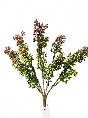 sztuczny bukiet dekoracyjny z kulkami, zielono fioletowo kremowe kulki, 34cm, dodatek florystyczny, uzupełniacz -05.png