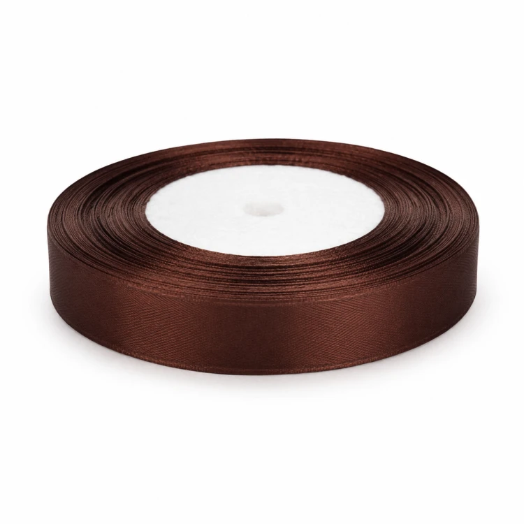 wstążka 15 mm brązowa, tasiemka satynowa 1,5 cm.png