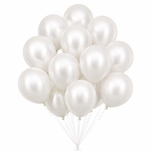 balony białe metaliczne, zestaw białych balonów metalizowanych.png