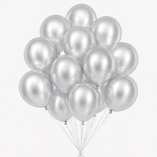 balony srebrne metalizowane, zestaw srebrnych balonów, balony urodzinowe,.png