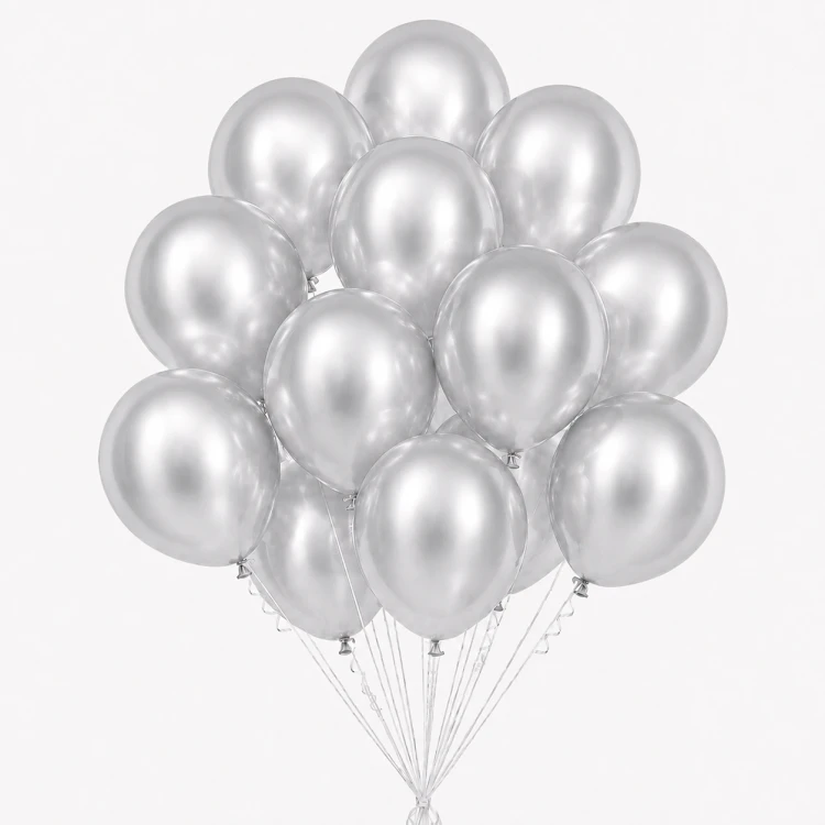 balony srebrne metalizowane, zestaw srebrnych balonów, balony urodzinowe,.png