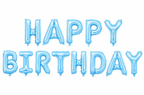 zestaw balonow Happy Birthday niebieski, baner balonowy, girlanda z balonów.png