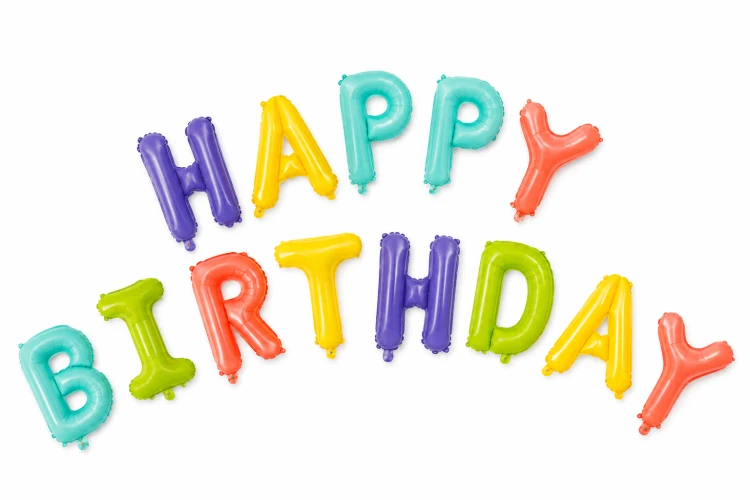 napis z balonów Happy Birthday kolorowy, mix kolorów .png