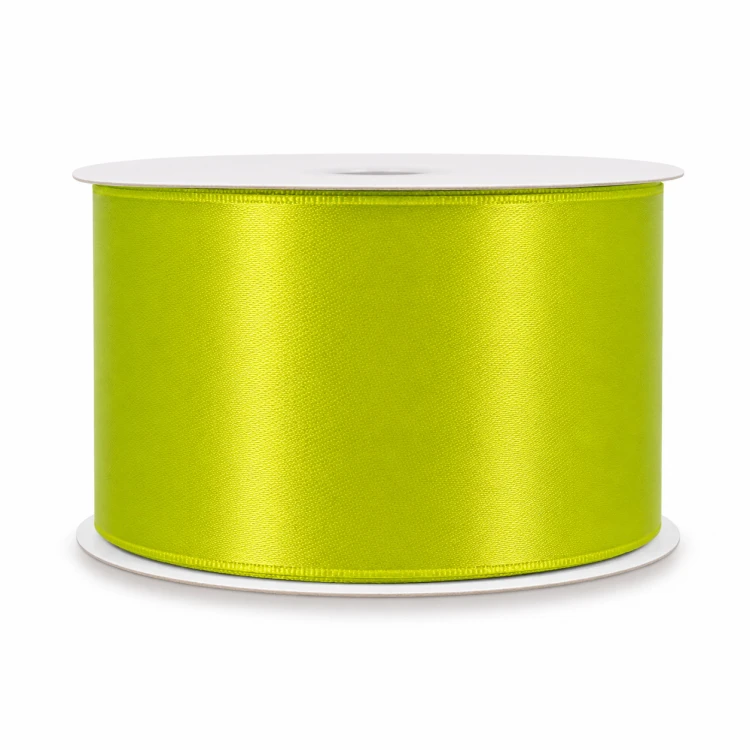 wstążka satynowa 5 cm 25 m zielona jasna, tasiemka atłasowa kolor zielone jabłko.png