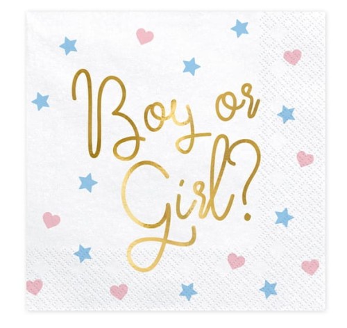 serwetki na baby shower, boy or girl, serwetki białe.jpg